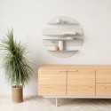 umbra solis etagere murale design cercle beige metal