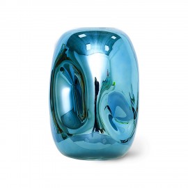 vase design deforme bleu metalise verre hk living
