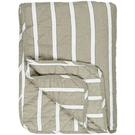 couverture plaid matelasse coton beige rayures ib laursen