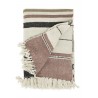 plaid coton recycle beige brun marron franges madam stoltz