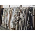 plaid coton recycle beige brun marron franges madam stoltz