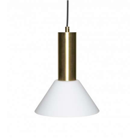 suspension design verre blanc laiton hubsch