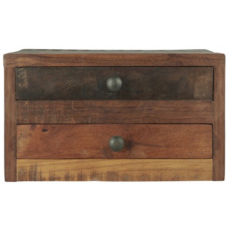 rangement 2 tiroirs bois recycle rustique vintage ib laursen