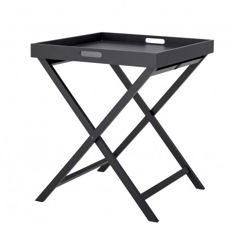 petite table plateau pliable d appoint bois noir bloomingville cosme