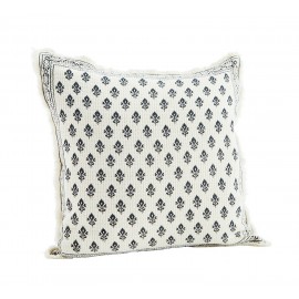 housse de coussin noir blanc imprime indien madam stoltz 50x50 cm