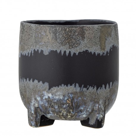 bloomingville cache pot noir decoratif poterie rustique nasru