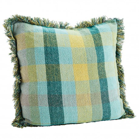 grande housse coussin a carreaux vert menthe madam stoltz