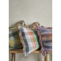 grand coussin a carreaux multicolore coton recycle madam stoltz