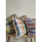 grand coussin a carreaux multicolore coton recycle madam stoltz