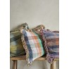 grand coussin a carreaux multicolore coton recycle madam stoltz