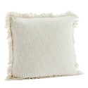 housse de coussin 60 x 60 cm blanc ecru franges coton madam stoltz