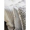 madam stoltz grande housse de coussin coton blanc ecru rayres franges