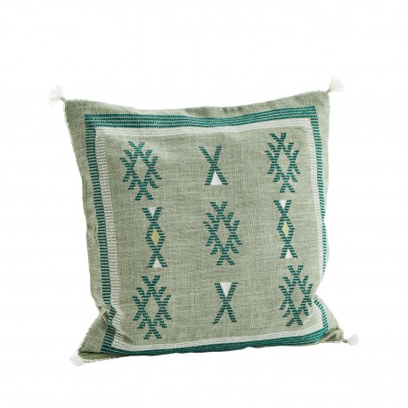 housse coussin de canape vert clair motif coton tisse madam stoltz