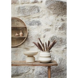 vase pot en papier mache blanc pour fleurs sechees madam stoltz