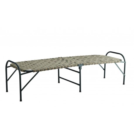 baquette daybed lit de repos pliable metal noir tissu vert madam stoltz