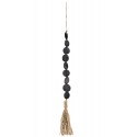 madam stoltz decoration a suspendre galets en gres noir corde jute