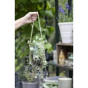 cache pot en verre transparent suspendu sur corde jute ib laursen