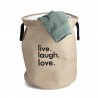 panier a linge salle de bains tissu naturel beige design zeller
