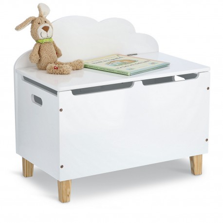 coffre a jouets rangement chambre enfants bois blanc zeller present