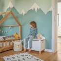 coffre a jouets rangement chambre enfants bois blanc zeller present