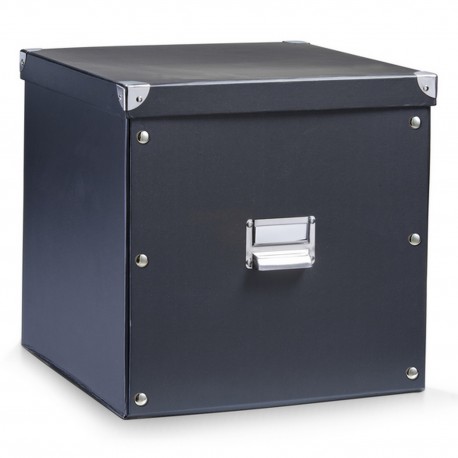 Boîte de rangement en carton noir cubique Zeller 