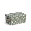 boite de rangement coton imprime vegetal vert zeller