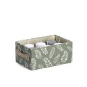 boite de rangement coton imprime vegetal vert zeller