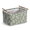 panier tissu rangement salle de bains vert imprime vegetal zeller