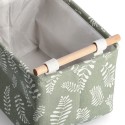 panier tissu rangement salle de bains vert imprime vegetal zeller