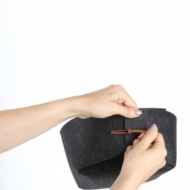 petit panier chic feutrine rangement salle de bains gris fonce zeller