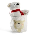 panier rangement peluches enfants textile blanc ours zeller