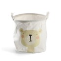 panier rangement peluches enfants textile blanc ours zeller