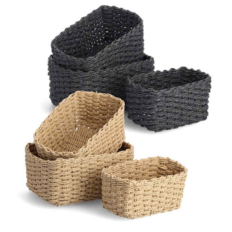 Panier de rangement tresse noir