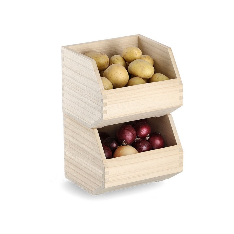 BOÎTE DE RANGEMENT empilable en bois pour légumes fruits oignons