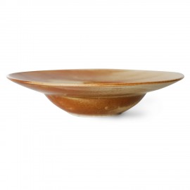 assiette creuse a pates marron porcelaine hk living