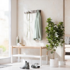 umbra flip 5 portemanteau barre bois flotte fonce grise 5 pateres metal