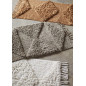 madam stoltz petit tapis descente de lit marron tufte moelleux franges