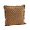 madam stoltz housse de coussin coton imprime marron noisette