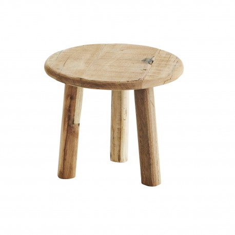 mini table basse ronde bois recycle rustique madam stoltz