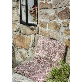 madam stoltz matelas de fauteuil imprime indien rose 60 x 100 cm
