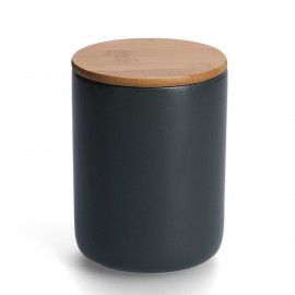Pot de cuisine en céramique design gris anthracite et bambou Zeller 1,15 L