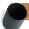 pot de conservation design ceramique gris anthracite couvercle en bambou zeller 19828