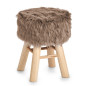 petit tabouret fausse fourrure gris zeller