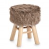 petit tabouret fausse fourrure gris zeller