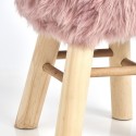 tabouret fourrure rose zeller