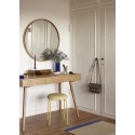 Grand miroir mural rond bois clair Hübsch 80 cm