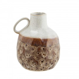 petit vase gres poterie bicolore marron blanc madam stoltz
