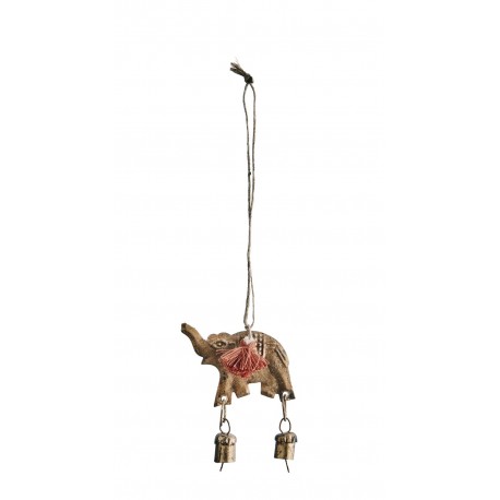 carillon decoration a suspendre metal dore elephant madam stoltz