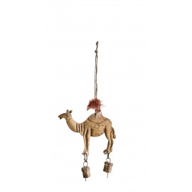 decoration a suspendre carillon clochette chameau fer laiton madam stoltz