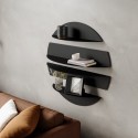 umbra etagere murale design ronde metal noir moderne desarticule solis